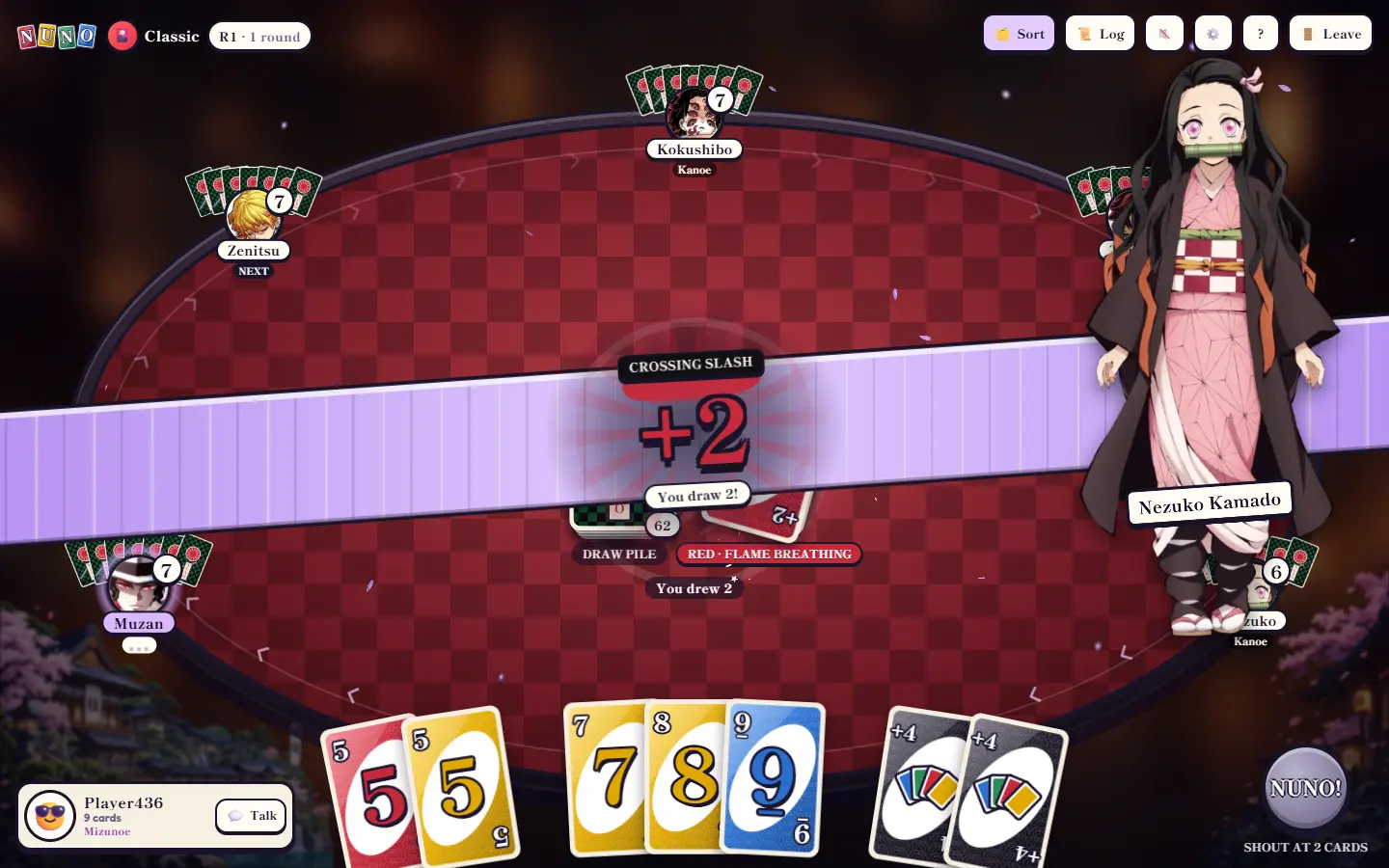 A Wisteria Night cut-in sliding across the checkered table on a lilac band as the splash reads ‘Crossing Slash +2’