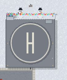 A helipad marked with a big H, ready for helicopter flights between pads