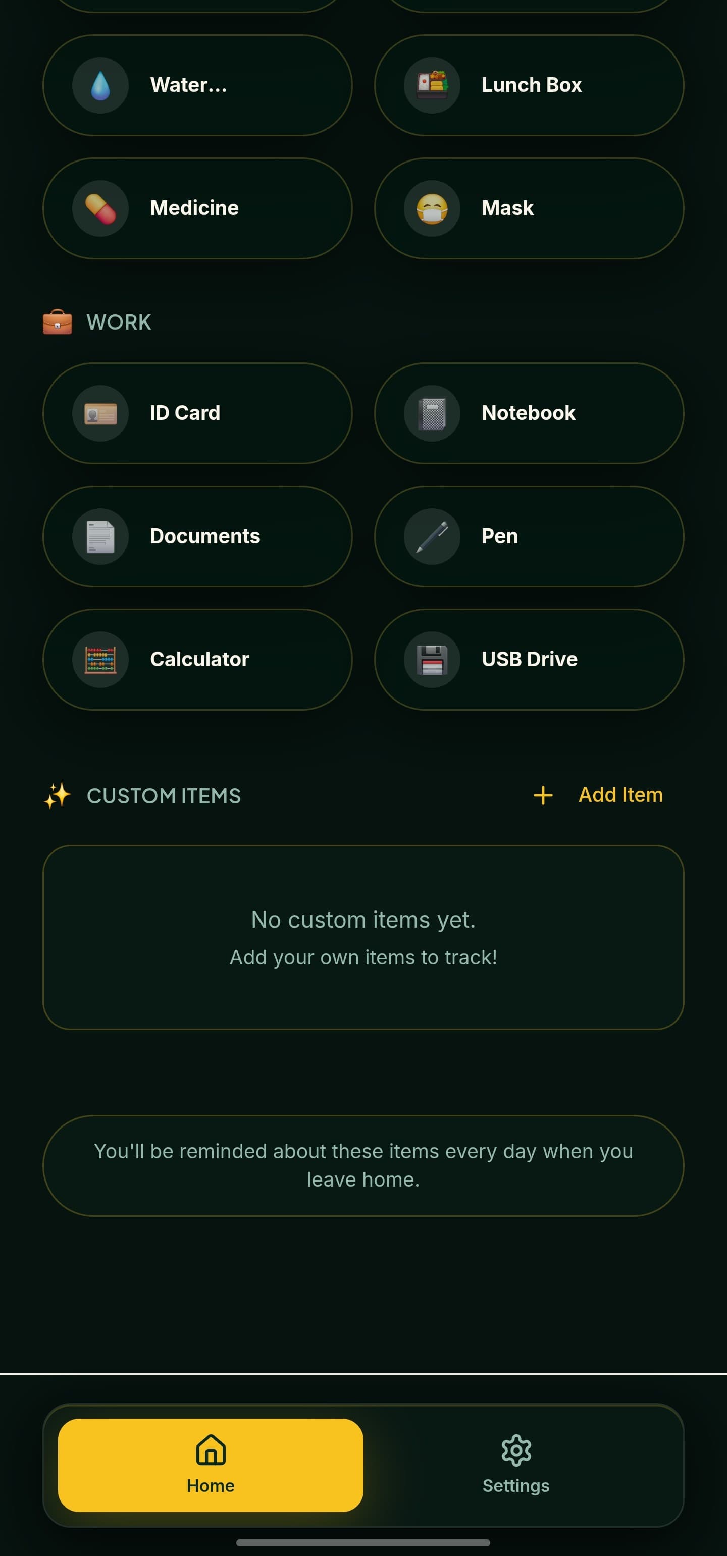 Add Anything screen