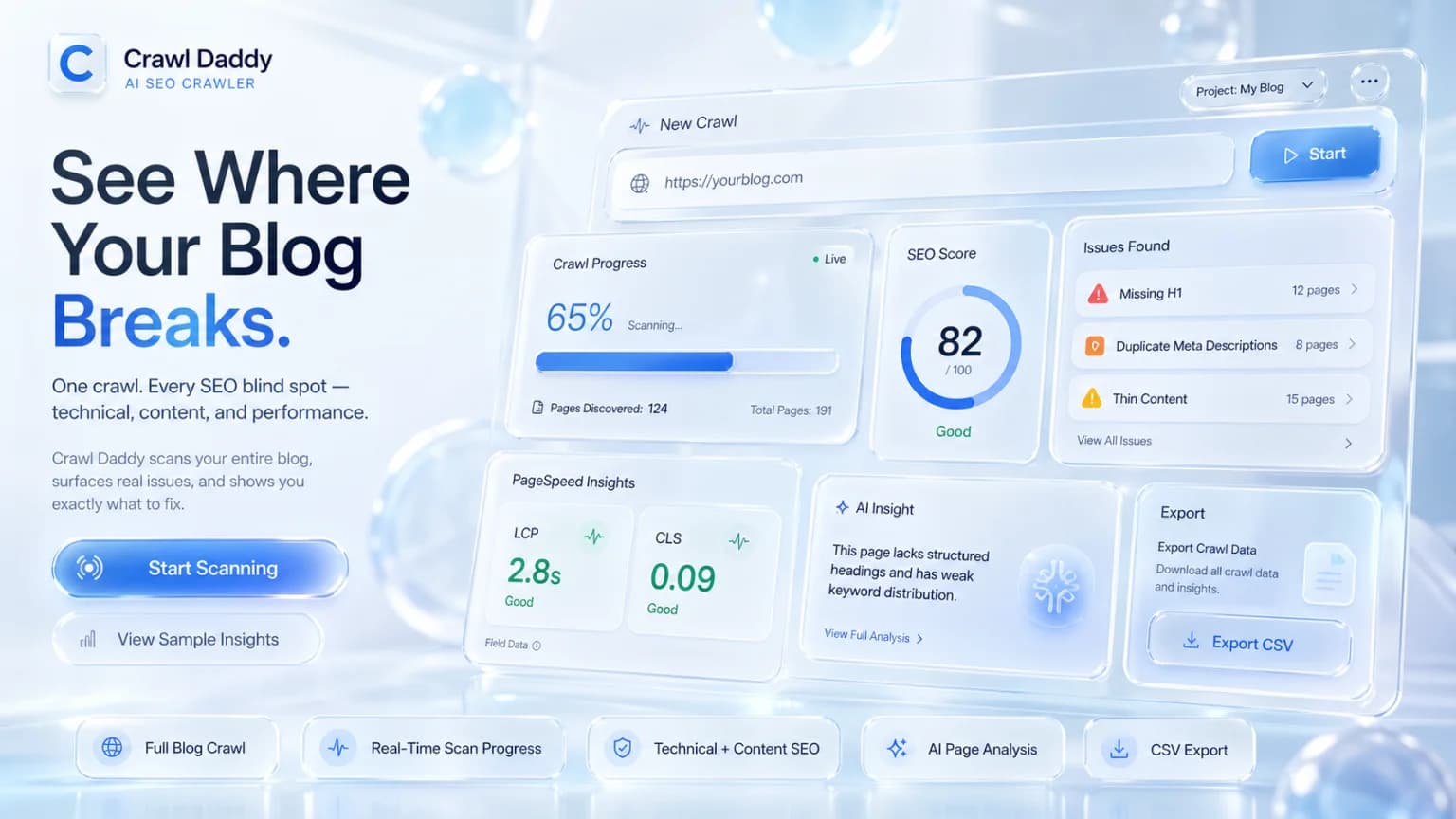 Crawl Daddy — AI-native technical SEO intelligence.